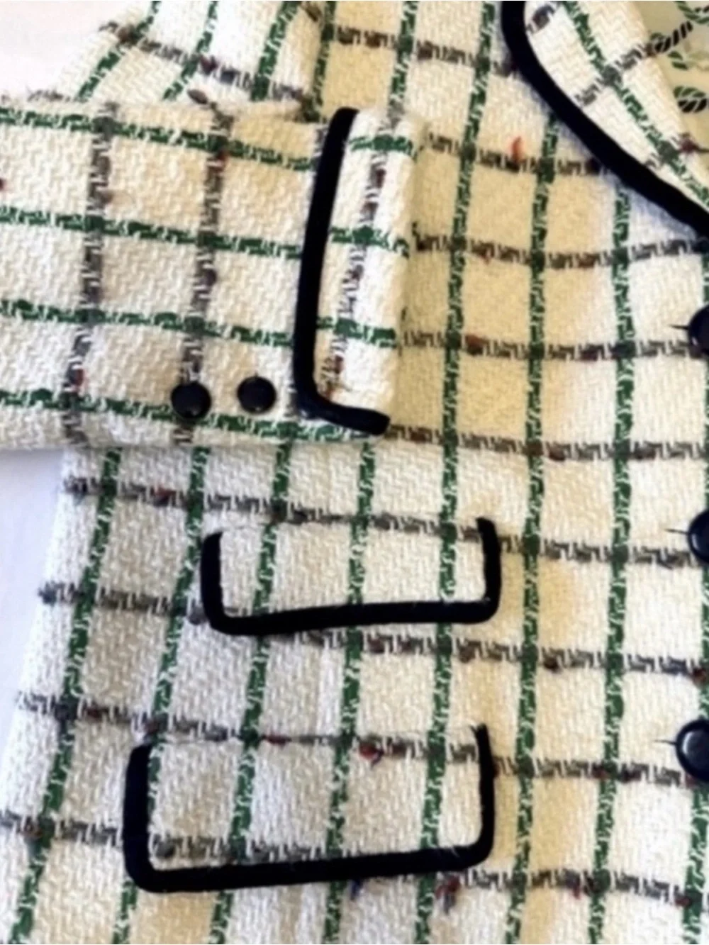 Tory Burch Pocomo Jetty Tweed Check Plaid Blazer